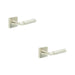 PACK Premium Satin Nickel Door Handle with Square Rose Solid Brass Interior Handle (1)