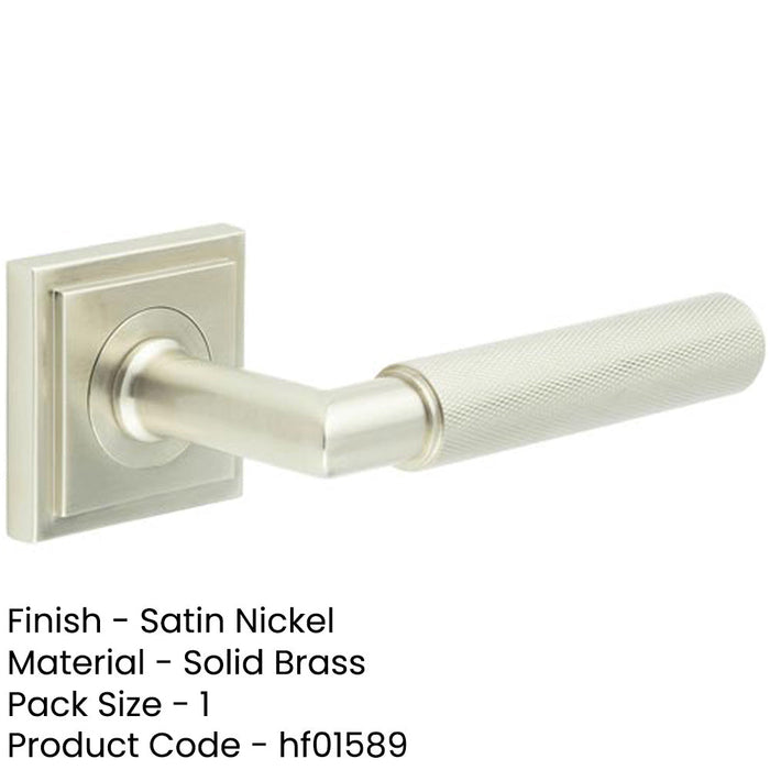 Premium Satin Nickel Door Handle with Square Stepped Design Solid Brass Interior Handle-1