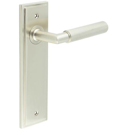 Elegant Satin Nickel Door Handle Latch Backplate Stylish Interiors Solid Brass Interior Handle (1)