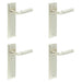 PACK Elegant Satin Nickel Door Handle Latch Backplate Stylish Interiors Solid Brass Interior Handle (1)