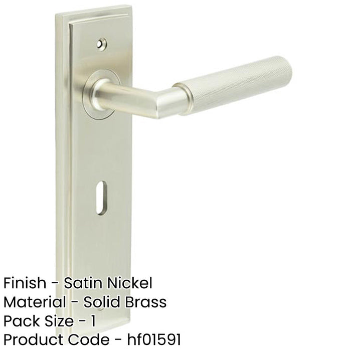 Satin Nickel Door Handle Lock Backplate with Luxury Design Solid Brass Interior Handle-1