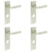 PACK Satin Nickel Door Handle with Backplate Bathrooms Solid Brass Interior Handle