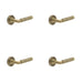 PACK Premium Antique Brass Door Handle with Reeded Rose Design Solid Brass Interior Handle
