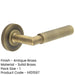 Antique Brass Knurled Door Handle with Rose Elegant Interiors Solid Brass Interior Handle-1