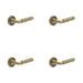 PACK Antique Brass Knurled Door Handle with Rose Elegant Interiors Solid Brass Interior Handle