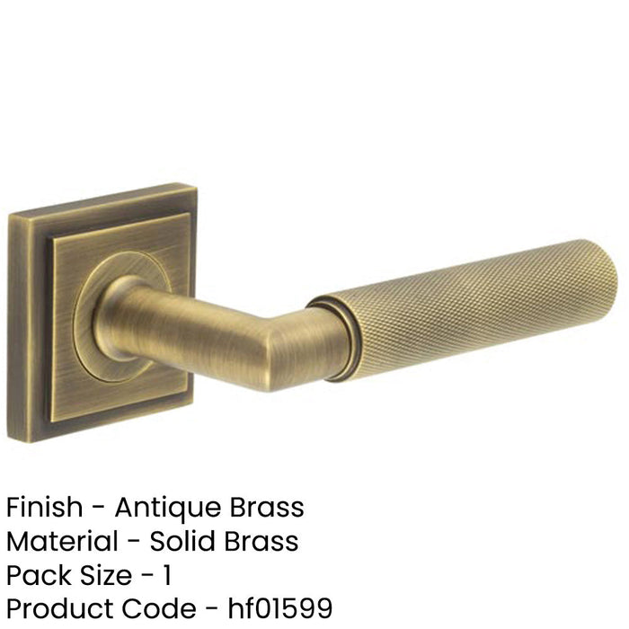 Luxury Antique Brass Door Handle Stepped Square Rose Solid Brass Interior Handle-1