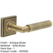 Luxury Antique Brass Door Handle Stepped Square Rose Solid Brass Interior Handle-1