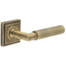 Luxury Antique Brass Door Handle Stepped Square Rose Solid Brass Interior Handle