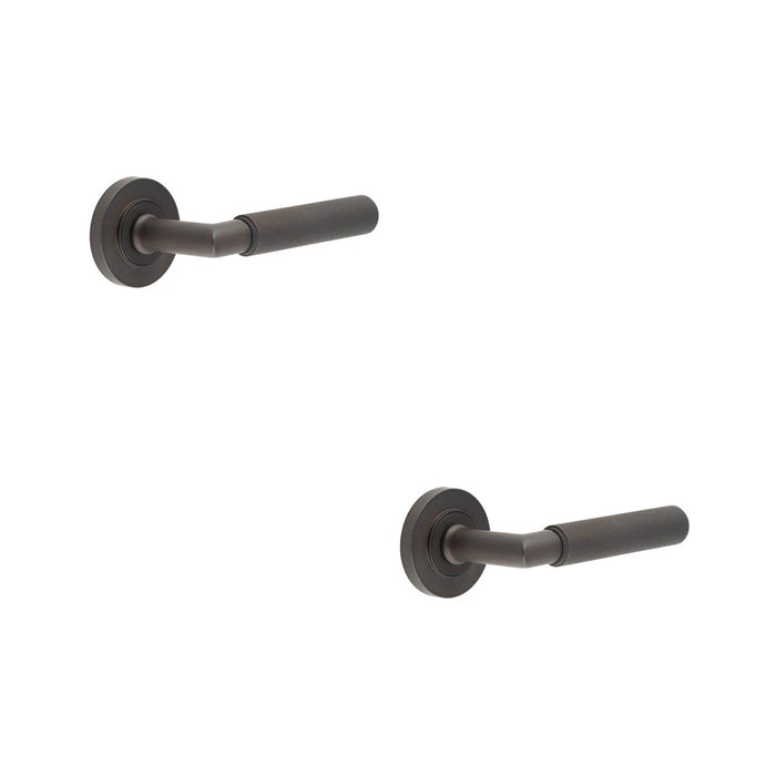 PACK Luxury Dark Bronze Door Handle Rose Elegant Interiors Solid Brass Interior Handle (1)