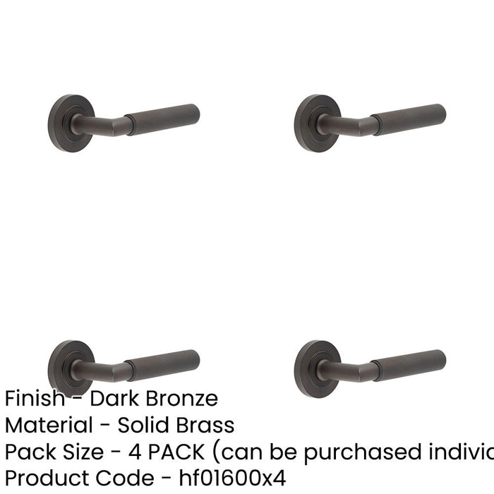 PACK Luxury Dark Bronze Door Handle Rose Elegant Interiors Solid Brass Interior Handle-1