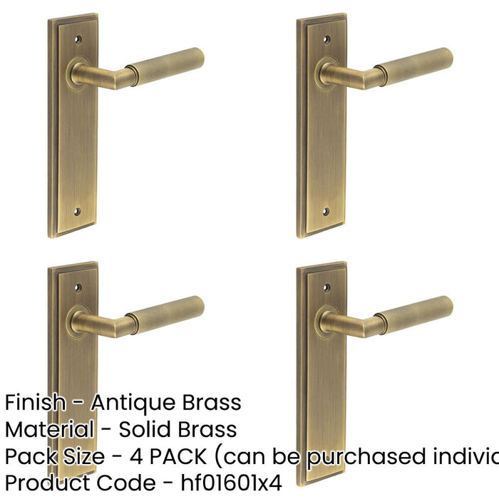 PACK Antique Brass Door Handle Latch Backplate with Versatile Options Solid Brass Interior Handle-1