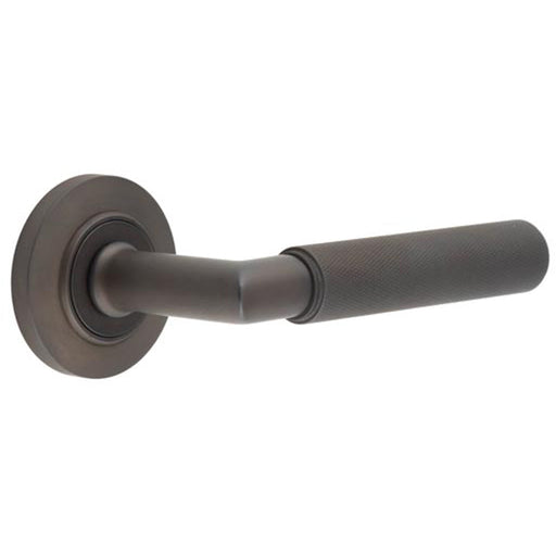 Luxury Solid Brass Door Handle Chamfered Rose Dark Bronze Finish Solid Brass Interior Handle