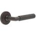 Luxury Solid Brass Door Handle Stepped Rose Dark Bronze Finish Solid Brass Interior Handle