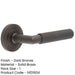 Elegant Dark Bronze Door Handle with Reeded Rose Design Solid Brass Interior Handle-1