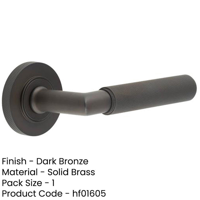 Luxury Solid Brass Door Handle Knurled Rose Dark Bronze Finish Solid Brass Interior Handle (1)-1