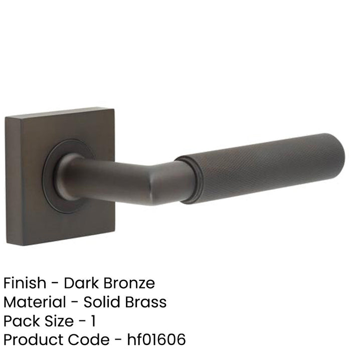 Elegant Dark Bronze Door Handle Square Rose Premium Interiors Solid Brass Interior Handle-1