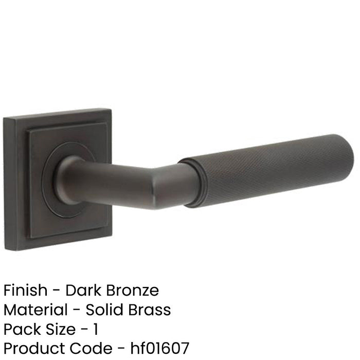 Elegant Dark Bronze Door Handle Square Stepped Rose Homes Offices Solid Brass Interior Handle-1
