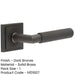 Elegant Dark Bronze Door Handle Square Stepped Rose Homes Offices Solid Brass Interior Handle-1