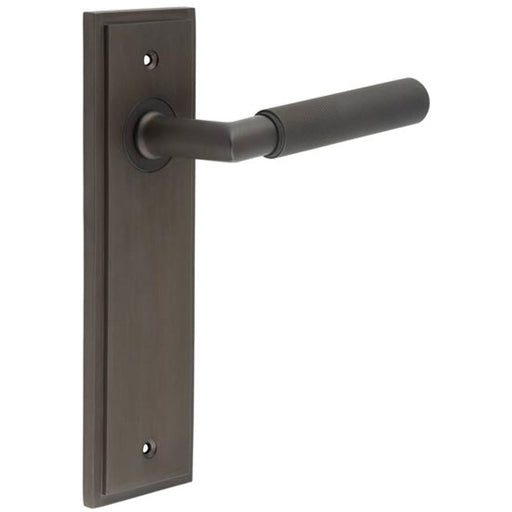 Luxury Dark Bronze Door Handle Latch Backplate with Versatile Mounting Options Solid Brass Interior Handle