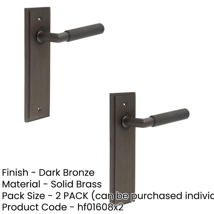 PACK Luxury Dark Bronze Door Handle Latch Backplate with Versatile Mounting Options Solid Brass Interior Handle (1)-1