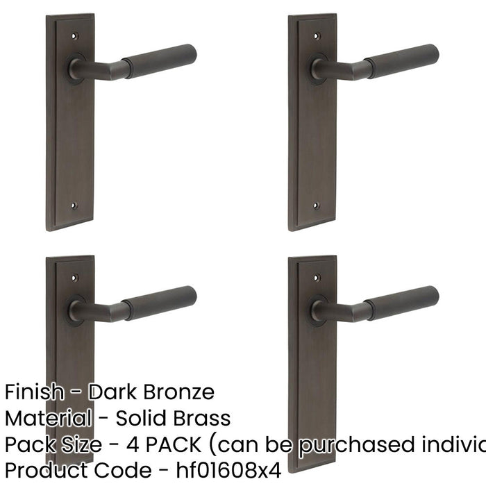 PACK Luxury Dark Bronze Door Handle Latch Backplate with Versatile Mounting Options Solid Brass Interior Handle-1