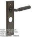 Premium Dark Bronze Bathroom Door Handle with Backplate Solid Brass Interior Handle-1