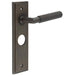 Premium Dark Bronze Bathroom Door Handle with Backplate Solid Brass Interior Handle