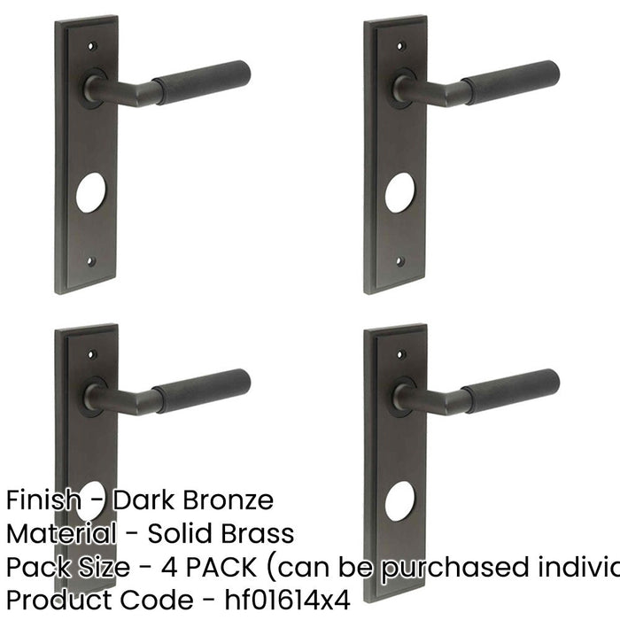 PACK Luxury Dark Bronze Bathroom Door Handle with Backplate Solid Brass Interior Handle (1)-1