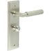 Satin Nickel Bathroom Door Handle with Backplate Turn Release Mechanism Solid Brass Interior Handle (5)