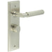 Satin Nickel Bathroom Door Handle with Backplate Turn Release Solid Brass Interior Handle (12)