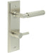 Satin Nickel Bathroom Door Handle with Turn Release Backplate Solid Brass Interior Handle