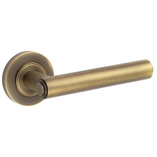 Elegant Antique Brass Door Handle with Customizable Roses Solid Brass Interior Handle