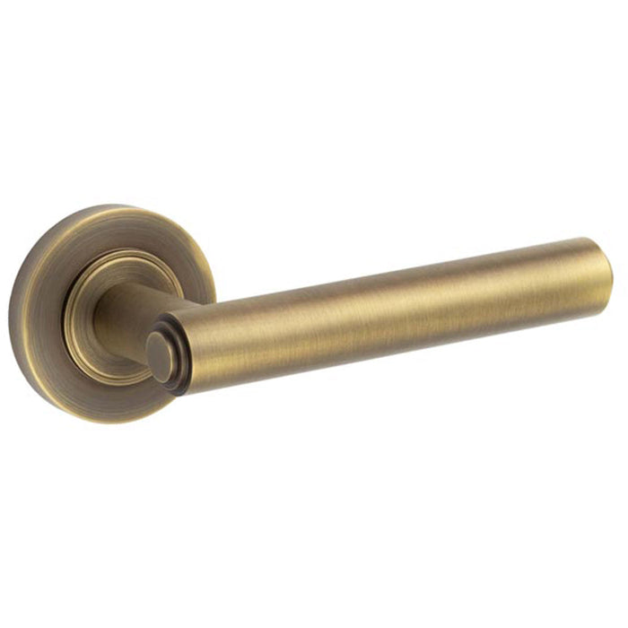 Elegant Antique Brass Door Handle with Customizable Roses Solid Brass Interior Handle