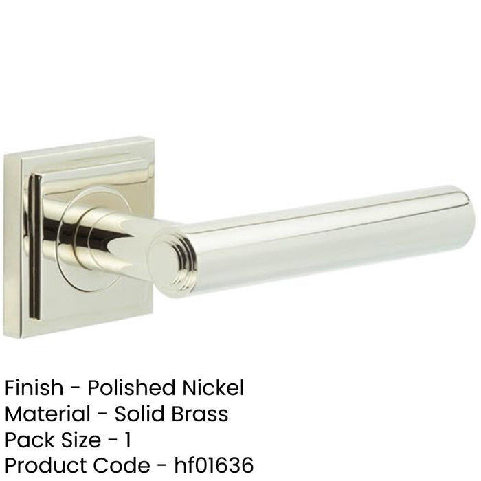 Luxurious Square Stepped Door Handle Polished Nickel Solid Brass Interior Handle-1