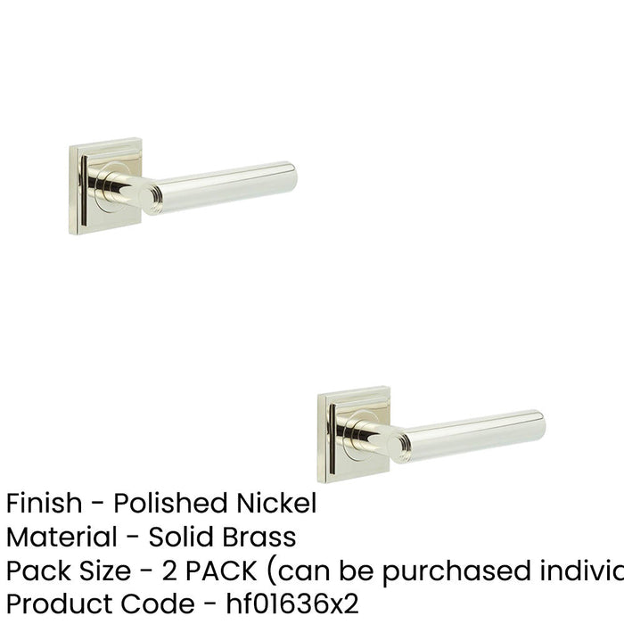 PACK Luxurious Square Stepped Door Handle Polished Nickel Solid Brass Interior Handle (1)-1