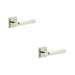 PACK Luxurious Square Stepped Door Handle Polished Nickel Solid Brass Interior Handle (1)