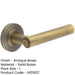 Elegant Antique Brass Door Handle with Chamfered Rose Design Solid Brass Interior Handle-1
