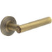 Elegant Antique Brass Door Handle with Chamfered Rose Design Solid Brass Interior Handle