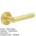 Elegant Satin Brass Door Handle with Customizable Roses Solid Brass Interior Handle-1