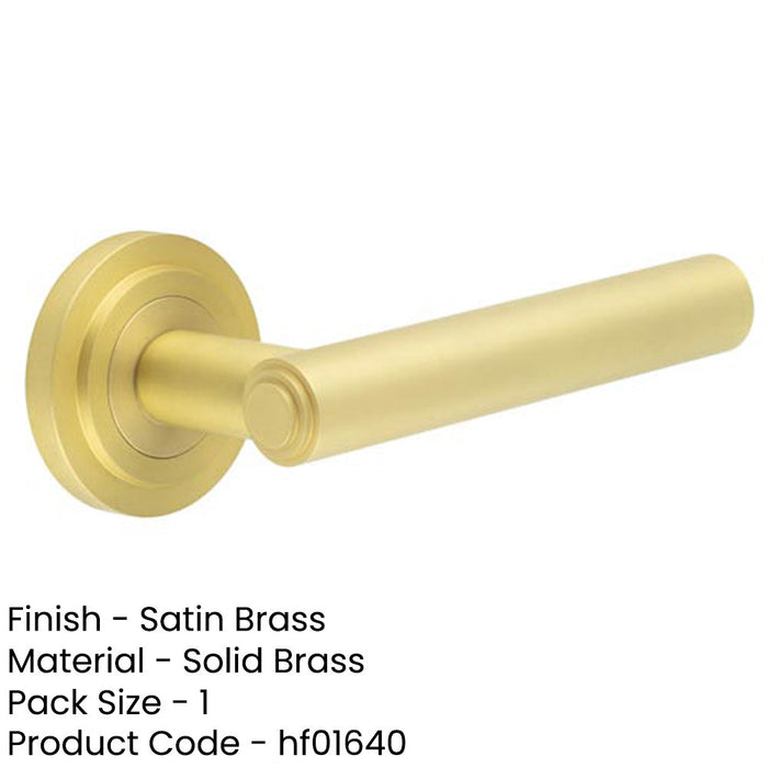 Luxurious Satin Brass Door Handle with Customizable Roses Solid Brass Interior Handle-1