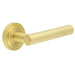 Luxurious Satin Brass Door Handle with Customizable Roses Solid Brass Interior Handle