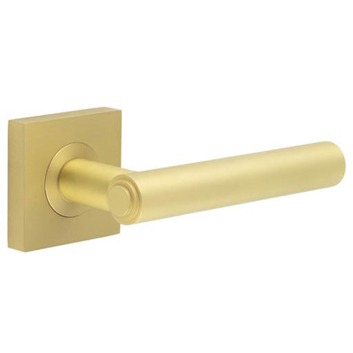 Elegant Square Satin Brass Door Handle Stylish Interiors Solid Brass Interior Handle