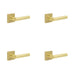 PACK Elegant Square Satin Brass Door Handle Stylish Interiors Solid Brass Interior Handle