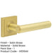 Premium Square Stepped Door Handle Satin Brass Finish Solid Brass Interior Handle-1