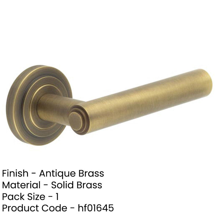 Luxurious Stepped Rose Door Handle Antique Brass Finish Solid Brass Interior Handle-1