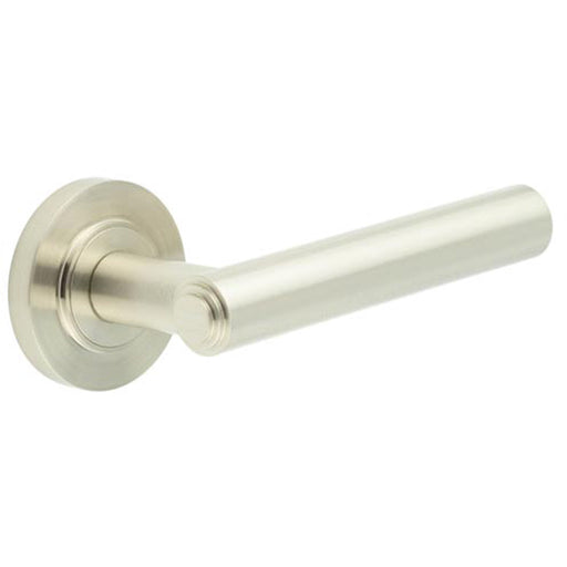 Luxurious Satin Nickel Door Handle with Customizable Roses Solid Brass Interior Handle