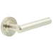 Luxurious Satin Nickel Door Handle with Customizable Roses Solid Brass Interior Handle