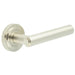 Elegant Satin Nickel Door Handle with Stepped Rose Design Solid Brass Interior Handle (3)