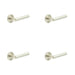 PACK Elegant Satin Nickel Reeded Rose Door Handle Luxe Interiors Solid Brass Interior Handle