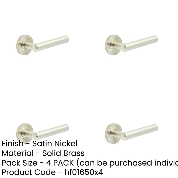 PACK Premium Knurled Satin Nickel Door Handle with Customizable Roses Solid Brass Interior Handle-1